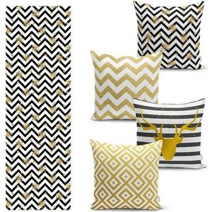 Set povlaků na polštář a běhounu 5 ks ZigZag – Mila Home obraz