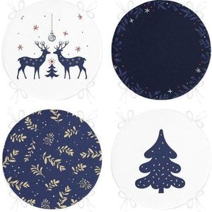 Podsedáky v sadě 4 ks s vánočním motivem ø 40 cm Blue Christmas – Mila Home obraz