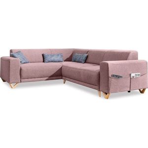 Růžová rozkládací/s úložným prostorem rohová pohovka (levý roh/do L) Classy Sophie – Miuform obraz