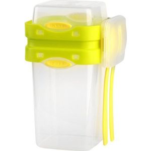 Zelená krabička na svačinu a oběd s příborem, Vialli Design, 650ml+230m obraz