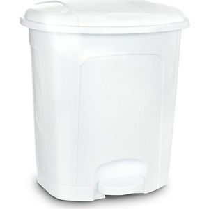 Bílý nášlapný plastový odpadkový koš 5, 5 l – Orion obraz