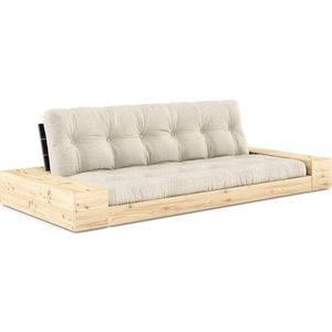 Šedo-béžová lněná rozkládací pohovka 244 cm Base – Karup Design obraz