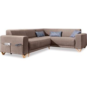 Hnědá rozkládací/s úložným prostorem rohová pohovka (pravý roh/do L) Classy Sophie – Miuform obraz