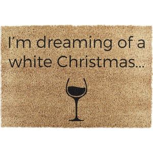 Rohožka s vánočním motivem z kokosového vlákna 40x60 cm White Wine Christmas – Artsy Doormats obraz