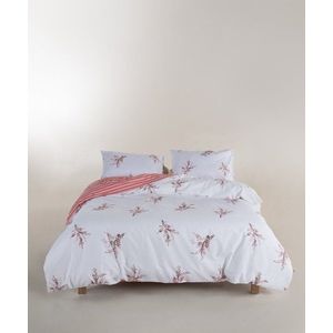 Bílé/růžové povlečení na dvoulůžko/prodloužené z bavlny Renforcé 240x220 cm Breeze Floral – Mila Home Luxury obraz