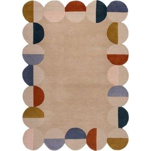 Béžový ručně tkaný vlněný koberec 200x290 cm Mia Scallop Frame – Flair Rugs obraz