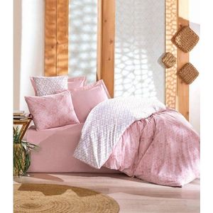 Bílé/růžové povlečení na dvoulůžko/prodloužené z bavlny Renforcé 240x220 cm Soft Geometry – Mila Home Luxury obraz