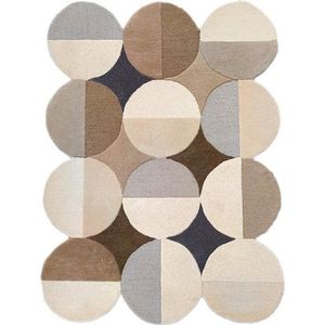 Šedobéžový ručně tkaný vlněný koberec 120x170 cm Mia Ellipse – Flair Rugs obraz