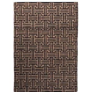 Černý/v přírodní barvě ručně tkaný koberec s příměsí juty 200x290 cm Meander Jute – Flair Rugs obraz