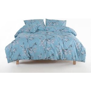 Modré povlečení na jednolůžko z bavlny Renforcé 140x200 cm Blue Floral – Mila Home Luxury obraz