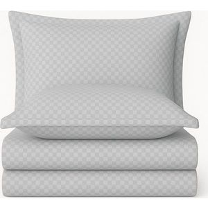 Šedé povlečení na jednolůžko z bavlny Renforcé 140x200 cm Checkered – Mila Home Luxury obraz