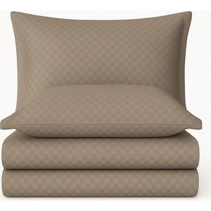 Hnědé povlečení na dvoulůžko/prodloužené z bavlny Renforcé 240x220 cm Checkered – Mila Home Luxury obraz
