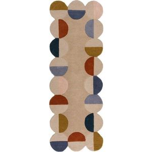 Béžový ručně tkaný vlněný běhoun 80x230 cm Mia Scallop Frame – Flair Rugs obraz