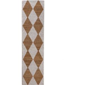 Bílý/v přírodní barvě ručně tkaný běhoun s příměsí juty 80x230 cm Effie Diamond – Flair Rugs obraz