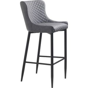 Šedá barová židle z imitace kůže (výška sedáku 77 cm) Ottowa – Unique Furniture obraz