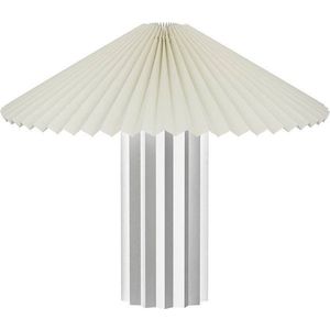 Bílá/ve stříbrné barvě stmívatelná stolní lampa s textilním stínidlem (výška 36 cm) Taite – Blomus obraz
