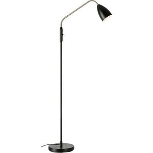 Černá LED stmívatelná stojací lampa s kovovým stínidlem (výška 140 cm) Patro – Markslöjd obraz