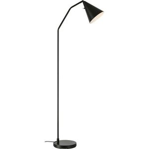 Černá LED stmívatelná stojací lampa s kovovým stínidlem (výška 144 cm) Funil – Markslöjd obraz
