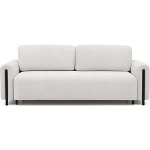 Krémová rozkládací/s úložným prostorem pohovka z textilie bouclé 244 cm Arcadova – ELTAP obraz