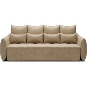 Světle hnědá sametová rozkládací/s úložným prostorem pohovka 242 cm Weltton – ELTAP obraz