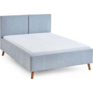 Světle modrá čalouněná dvoulůžková postel s roštem 140x200 cm Piano – Meise Möbel obraz