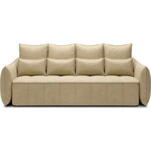 Béžová sametová rozkládací/s úložným prostorem pohovka 242 cm Weltton – ELTAP obraz