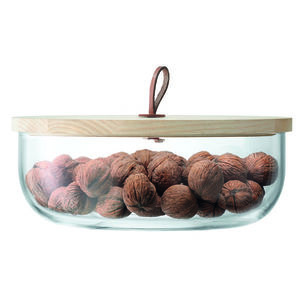 LSA IVALO kontejner s dřevěným víkem, průměr 28 cm, čirý obraz