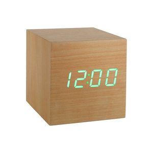 Budík "Cube Click", buk / zelená - Gingko obraz