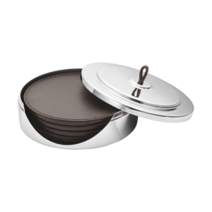 Podtácky Manhattan, nerezová ocel/kůže - Georg Jensen obraz