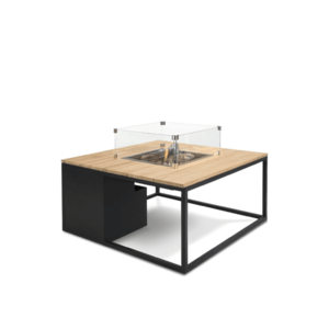COSI Stůl s plynovým ohništěm COSI- typ Cosiloft 100 černý rám / deska teak obraz