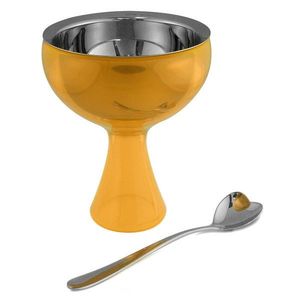 Pohár a lžička O Big Love, oranžový, prům. 12 cm - Alessi obraz
