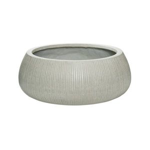 Květináč Eileen, barva světle šedá (vertikální vroubkování), více velikostí - PotteryPots Velikost: XL - v. 14 cm, ⌀ 36 cm obraz