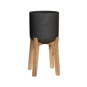 Květináč Charlie s vysokými nohami, barva staročerná, více velikostí - PotteryPots Velikost: XXL - v. 41, 3 cm, ⌀ 41, 6 cm / v. 87.5 cm, ⌀ 52 cm obraz