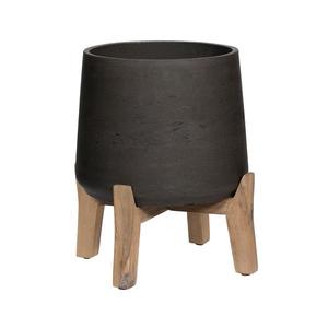 Květináč Patt s nízkými nohami, barva staročerná, více velikostí - PotteryPots Velikost: XXXL - v. 36, 2 cm, ⌀ 38, 4 cm / v. 57.5 cm, ⌀ 50.5 cm obraz