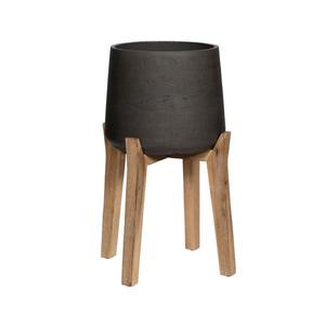Květináč Patt s vysokými nohami, barva staročerná, více velikostí - PotteryPots Velikost: XXXL - v. 36, 2 cm, ⌀ 38, 4 cm / v. 82.5 cm, ⌀ 55 cm obraz