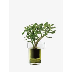 Samozavlažovací květináč Balcony, v. 19 cm, Ø16 cm, čirá/olivově zelená - LSA international obraz