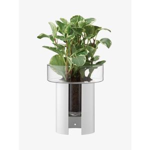 Terrazza květináč, v. 22 cm, Ø19 cm, čirá/křídově bílá - LSA international obraz