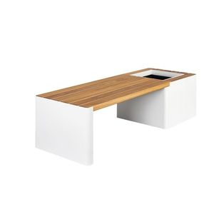 Lavička se samozavlažovacím květináčem WOODGREEN - Hobby Flower Barva: bílá/přírodní dřevo obraz