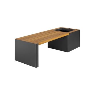 Lavička se samozavlažovacím květináčem WOODGREEN - Hobby Flower Barva: černá/přírodní dřevo obraz