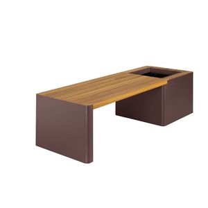 Lavička se samozavlažovacím květináčem WOODGREEN - Hobby Flower Barva: granátová/přírodní dřevo obraz