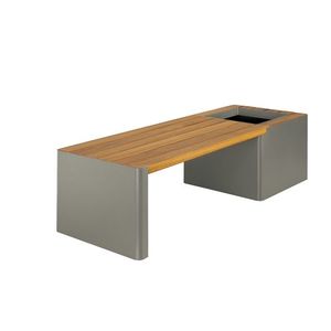 Lavička se samozavlažovacím květináčem WOODGREEN - Hobby Flower Barva: khaki/přírodní dřevo obraz