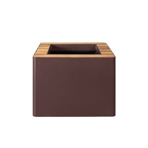 Samozavlažovací květináč WOODGREEN, více variant - Hobby Flower Barva: granátová/přírodní dřevo obraz