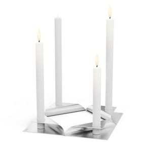 Square Candle, designový svícen - stříbrný, set 4ks - Höfats obraz
