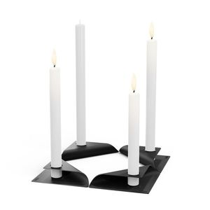 Square Candle, designový svícen - černý, set 4ks - Höfats obraz