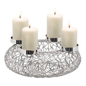 Adventní věnec Milano Ø 34 cm, stříbrný - EDZARD obraz