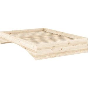 Dvoulůžková postel z borovicového dřeva bez čela 140x200 cm v přírodní barvě Orbit – Karup Design obraz