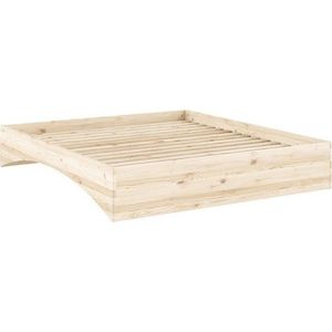 Dvoulůžková postel z borovicového dřeva bez čela 180x200 cm v přírodní barvě Orbit – Karup Design obraz