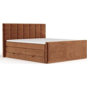 Oranžová boxspring postel s úložným prostorem 140x200 cm Ava – Maison de Rêve obraz