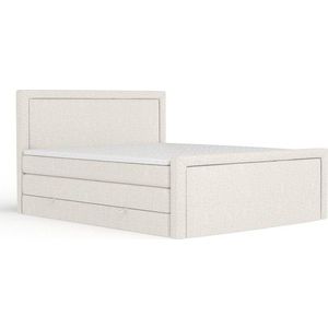 Béžová boxspring postel s úložným prostorem 200x200 cm Lavenda – Maison de Rêve obraz
