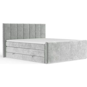 Světle šedá boxspring postel s úložným prostorem 180x200 cm Ava – Maison de Rêve obraz